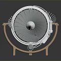 Industrial Equipment Metallic Turbine Structure With Rotating Blades And Support Frame Design