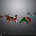 Festive Christmas Holiday Hair Headbands with Antler Snowflake Holly and Ornament Decorations
