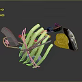 Motorcycle 3D Model With Assorted Colorful Detailed Components And Transparent Parts