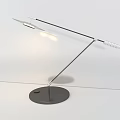 Modern Minimalist Table Lamp With Metal Adjustable Arm And Black Circular Base