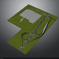 Area Layout Design With Large White Building Green Grass And Curved Roads