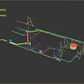 3D Model of Industrial Engineering Equipment with Piping System and Support Structure
