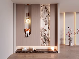 Entrance Shoe Cabinet Partition Entrance Art Silent Entrance Cream Style Entrance Cabinet 3d model