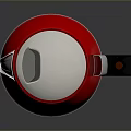 Red Modern Electric Kettle With Black Handle White Lid And Stainless Steel Base