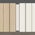 Modern Minimalist Wardrobe Design With Wooden And White Panel Doors Interior