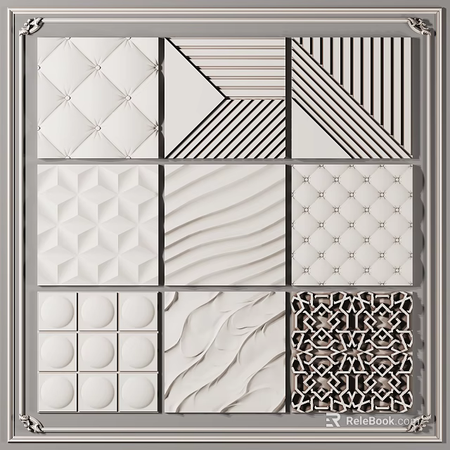 Soft Upholstery With Diverse Textures And Patterns 3d model