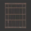 Two Different Colored Wooden Cages With Grid Design And Open Structure