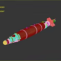 Tactical Guided Missile With Yellow White Body Aerodynamic Structure And Tail Fins