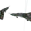 Two Military Fighter Jets With Camouflage Paint And Detailed Design
