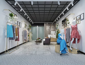 Light Luxury Clothing Store Cashier Clothes 3d model