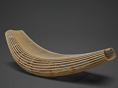 Stylish Modern Rattan Outdoor Chair With Curved Arched Backrest Design 3d model