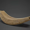 Stylish Modern Rattan Outdoor Chair With Curved Arched Backrest Design