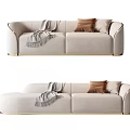 Modern double sofa multiplayer sofa 3d model