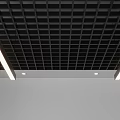 Modern Suspended Ceiling Designs With Black Grid Wooden Slats And Linear Lights