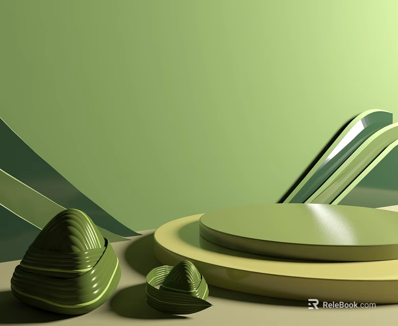 Creative Children's Play Area With Green Yellow Curved Structures And Platforms 3d model 