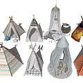 Colorful Decorative Tents With Various Patterns And Styles For Kids Room