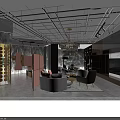 Elegant Modern Boutique Store Interior With Sofa Chairs Chandelier Bookshelves And Rug