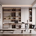Home Study Desk Bookcase Ornaments Vase Book Single Chair Stool Decorative Cabinet Computer Wardrobe 3d model