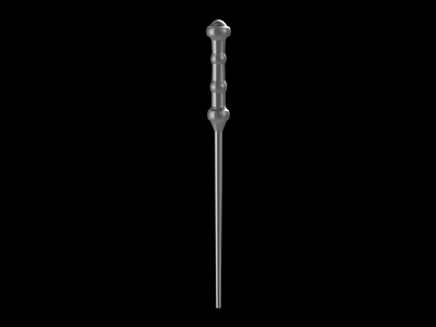 Ancient Metal Weapon With Long Shaft Cylindrical Handle And Decorative Head 3d model