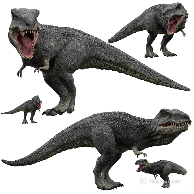 Realistic Reptile Models Featuring Scaly Skin Ferocious Posture Open Mouth And Various Sizes 3d model 