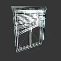 Classic Wooden Casement Window Design With Slatted Blinds And Glass Panes