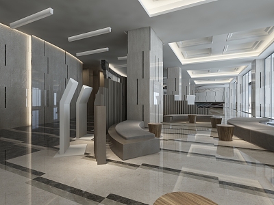 Modern Hall Sales Office 3d model