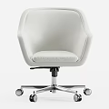 Comfortable Office Chairs With Swivel Wheels Metal Base And White Brown Upholstery Design