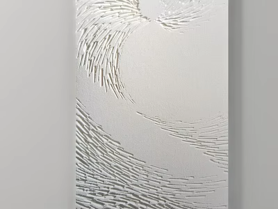 White Relief Wall Art With Wavy Lines For Modern Interior Decoration 3d model