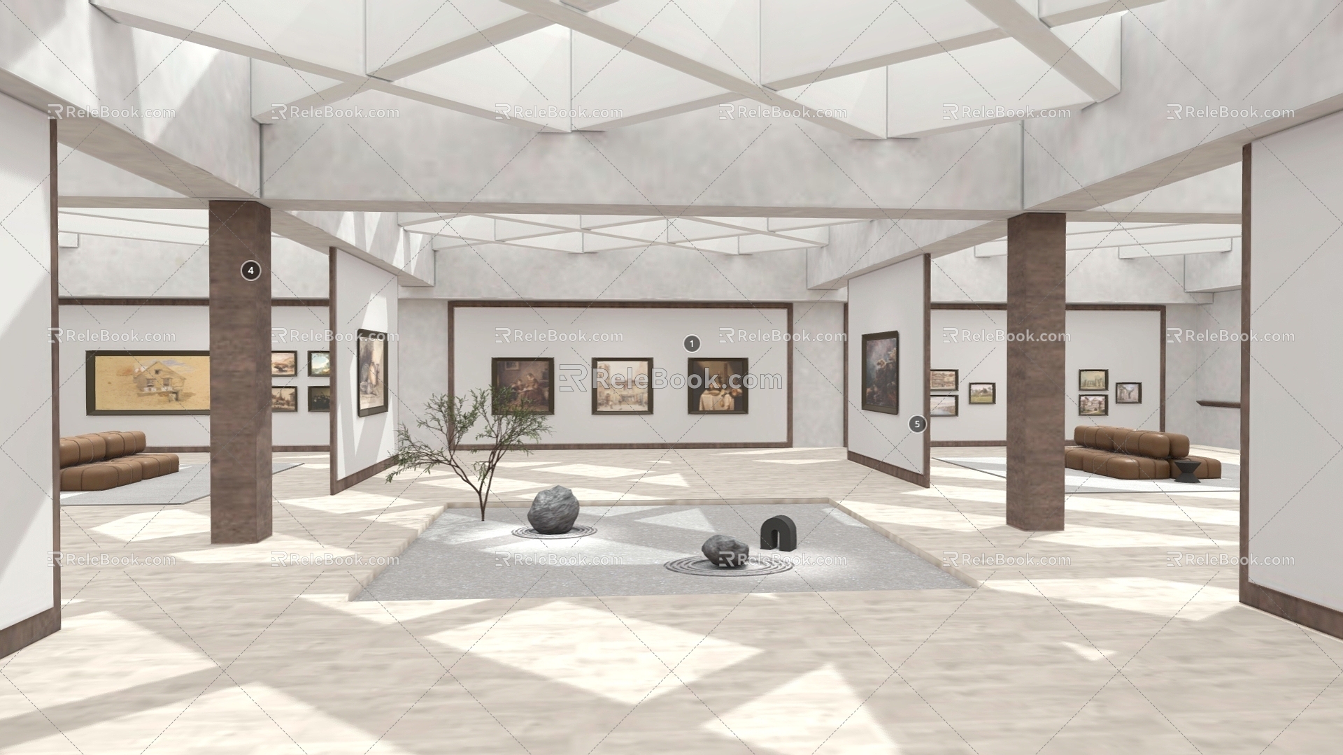 Art Gallery Art Exhibition Hall 3d model