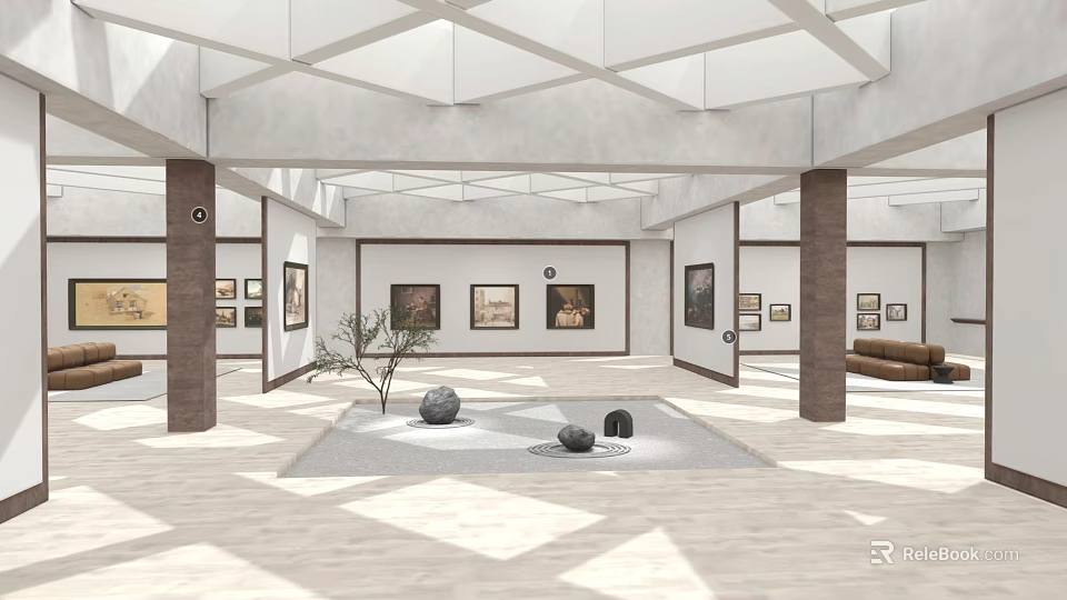 Modern Clothing Store Interior With Open Layout And Fashion Apparel Displays 3d model 