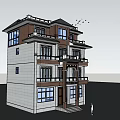 Three Story Detached Villa With Modern Stone Facade Large Windows And Balconies
