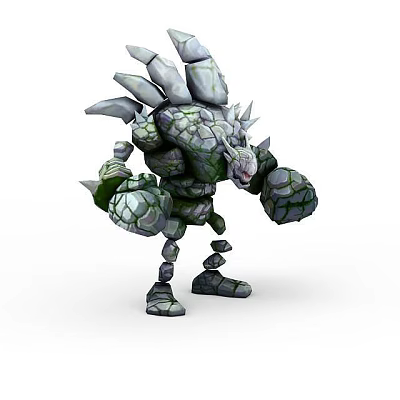 由于图片重点展示的是石头组成的怪兽形象（石巨人），未包含“储物柜”相关信息，无法依据图片内容生成以“储物柜”为主体的英文标题。请确认图片信息或调整生成主体。 3d model