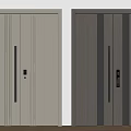 Modern Double Doors with Light and Dark Vertical Stripes Design Features 3d model