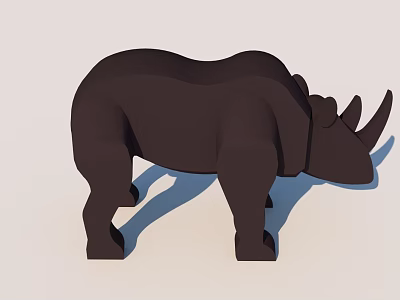 Stylish Black Rhinoceros Decorative Figurine For Modern Home Shelf Display Ornament 3d model