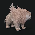 Mythical Feathered Flying Creature With Brown Wings And Sharp Claws On Dark Background 3d model