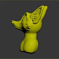 Cute Red Fox 3D Model With Green Eyes Black Ears And Smiling Expression 3d model