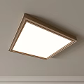 Bright Modern Square Flush Mount Ceiling Light With White Lampshade Interior Design 3d model