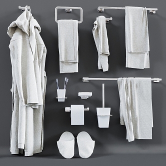 Noken QUATRO bath towel bathrobe towel rack 3d model