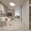 Kids Room Interior With Star Wall Stickers Beautiful Dream Lettering Sofa And Bunk Bed