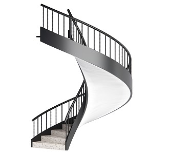 modern revolving staircase 3d model