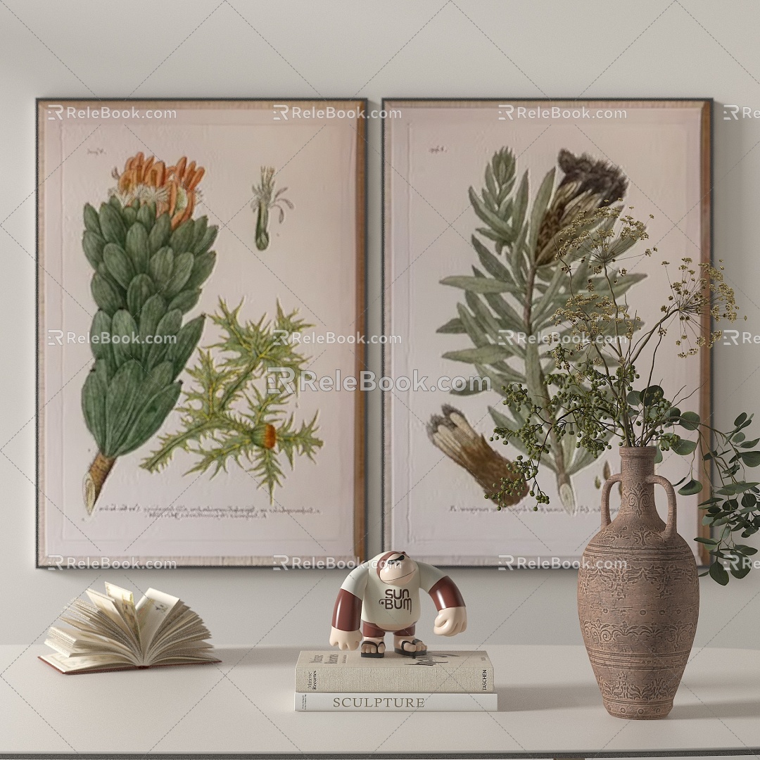 American plant painting decorative painting 3d model