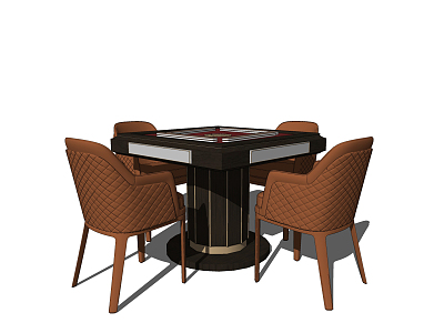 Modern Mahjong Table and Chair Chess and Cards Table and Chair Combination model