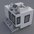 Industrial CNC Machining Equipment With White Enclosed Structure And Control Panel 3d model