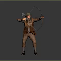 Modern Game Role Archer Warrior Samurai 3d model