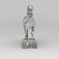 Tech Exhibition Hall Displays White Worn Horse Shaped Sculpture With Square Base