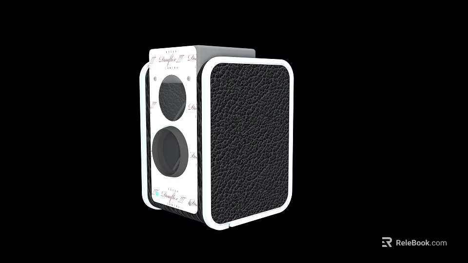 High Precision Industrial Equipment with Dual Circular Components Black Textured Panel and White Frame 3d model 