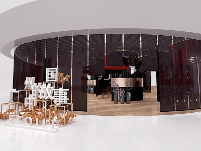 Temporary exhibition hall of modern exhibition 3d model