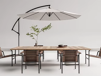 Modern Outdoor Table and Chair Outdoor Table and Chair Combination 3d model