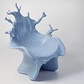 Single Transparent Glass Chair With Modern Artistic Fluid Splash Shaped Design