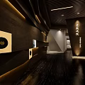 Kunqu Opera Experience Hall Interior With Wooden Decor And Lighting Display Areas